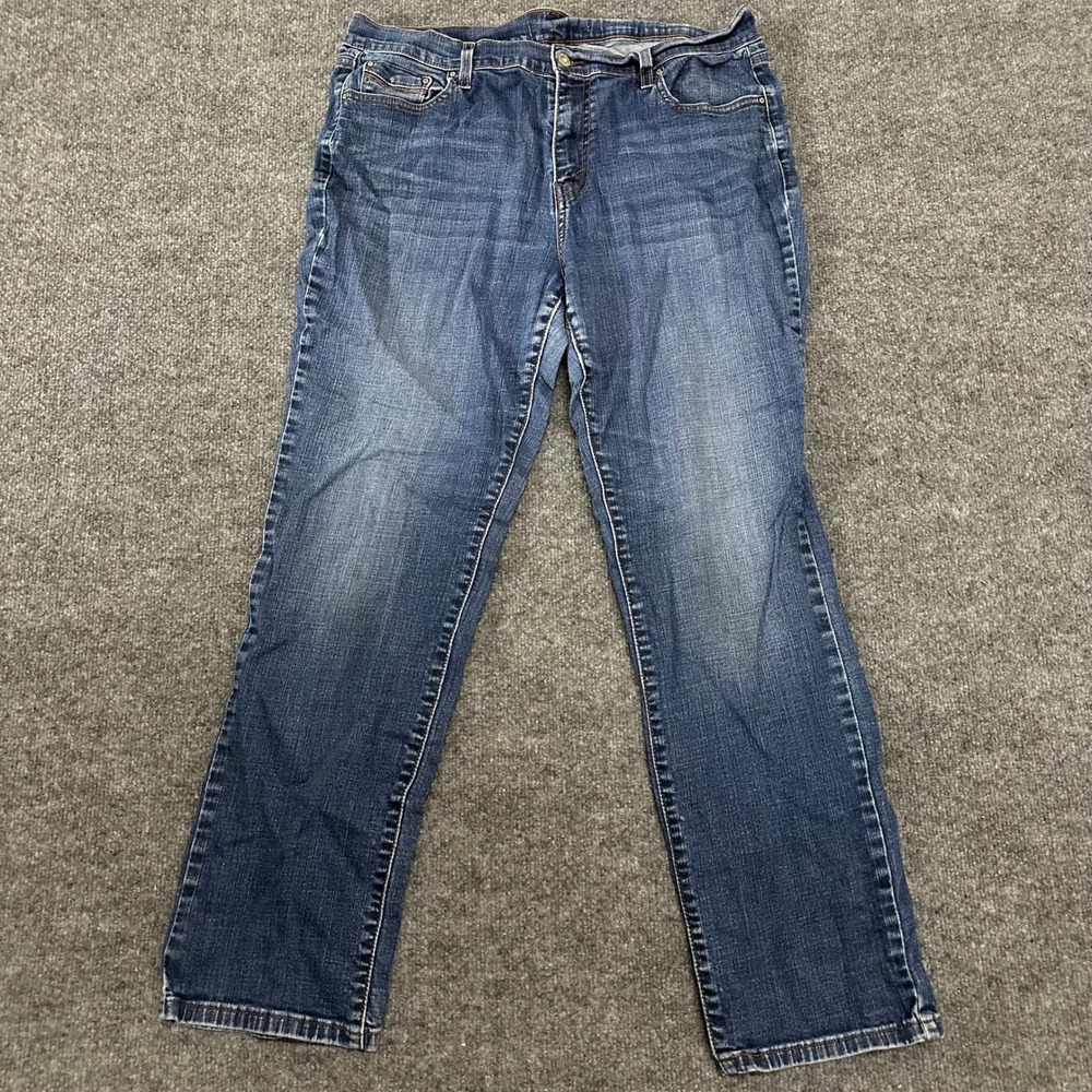 Levi's Jeans Womens Size 16 Medium Wash Straight Leg Stretch Denim Flap Pocket